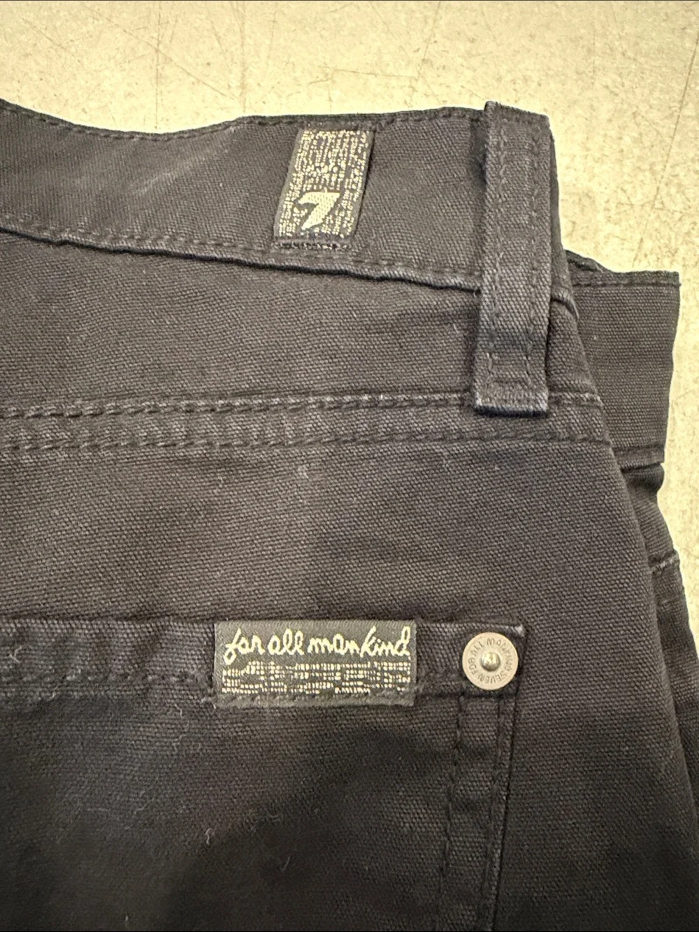 7 For All Mankind Men's Black Slim Jeans